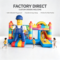 Château gonflable à thème Lego avec toboggan, château gonflable pour enfants pour location de fête