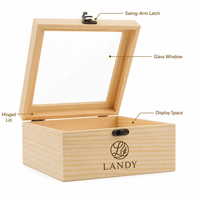 Boîte en bois avec couvercle à charnières, en pin massif brut, coffre de rangement pour projets professionnels de bricolage et de marquage de marques