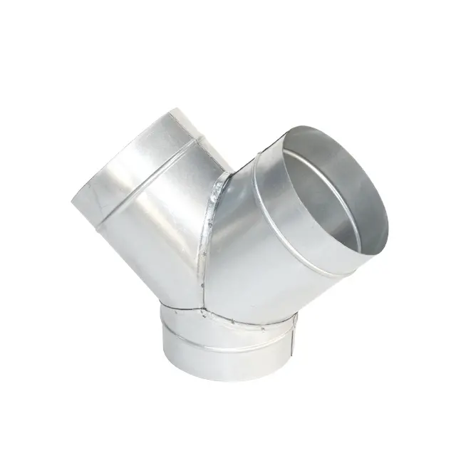 2022 New metal 45 Degree Y Branch havc duct Joint Y-pieces of Ventilation fittings Reducing Y Piece Connector