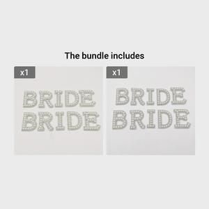 5 pièces/ensemble paillettes mariée strass perle bâton sur lettres pour fête décoration patchs tissu appliques lettres - Product Image 6