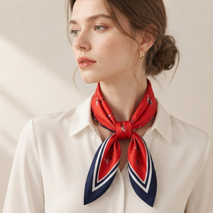 Pañuelo Cuadrado de Algodón de 27 Pulgadas, Bandana con Estampado Personalizado, Pañuelo de Cuello Moderno para Mujer, Fabricante OEM al por Mayor - Product Image 3