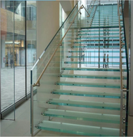 Verre feuilleté de sécurité haute dureté pour passerelles, escaliers, murs rideaux d'hôpitaux et décoration d'hôtels, antidérapant, pour extérieur, PVB SGP