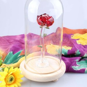 <span class=keywords><strong>Rose</strong></span> <span class=keywords><strong>en</strong></span> cristal K9 sculptée à <span class=keywords><strong>la</strong></span> main, style unique, élégante, <span class=keywords><strong>La</strong></span> <span class=keywords><strong>Belle</strong></span> <span class=keywords><strong>et</strong></span> <span class=keywords><strong>la</strong></span> Bête, avec couvercle <span class=keywords><strong>en</strong></span> <span class=keywords><strong>verre</strong></span>, pour cadeau de Noël, souvenir - Product Image 1