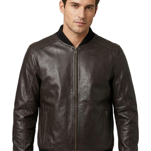 <b>Men's</b> Real Leather Bomber <b>Jacket</b> <b>Black</b> Real Leather Winter <b>Jacket</b> - Product Image 4