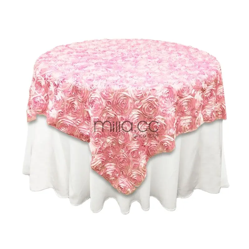 Colorful Table Overlay Wedding Supplies Round Table Cloth Pink Table Cover
