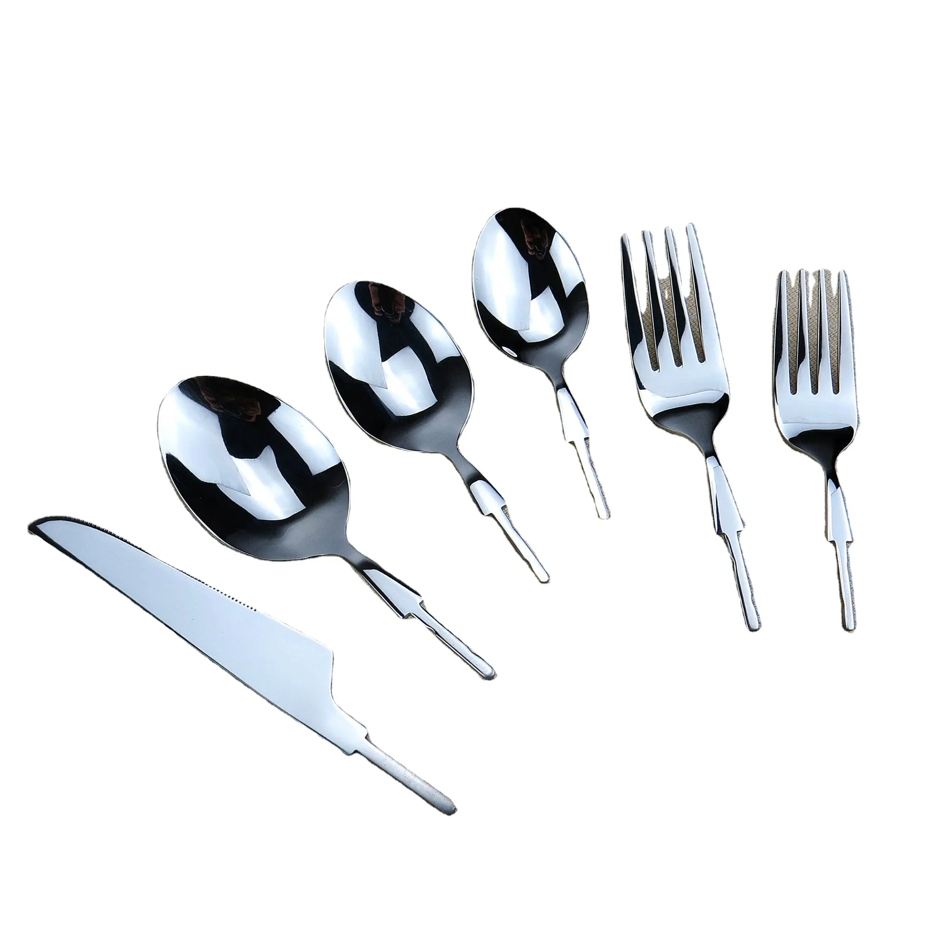 DIY Tableware Hardware Kits Bulk Wholesale Self Assembly 304 Stainless Steel Glass Silver Spoon Fork Knife Woodturning Kits