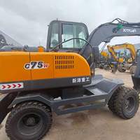 Excavatrice sur pneus Xinyuan C75W 4x4 d'occasion à vendre, haute qualité, faible nombre d'heures, en stock