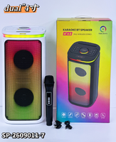 Haut-parleur de karaoké double 4 pouces BSL-809 40W avec lumière RGB, haut-parleur de fête, basses profondes, haut-parleur d'extérieur