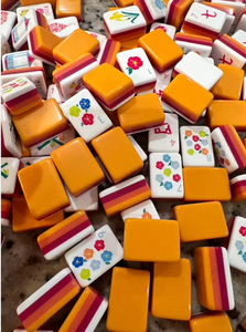 Offre Spéciale – Tapis de Mahjong et <span class=keywords><strong>Domino</strong></span> Américain de Luxe Orange, Écologique, Personnalisable, 4 Couches, en Acrylique, pour Jeux de Société Familiaux - Product Image 6
