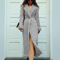 Vestes pour femmes : Vestes en cuir pour femmes : Manteaux en cuir pour femmes : Manteaux matelassés pour femmes : Trench-coat épais et chaud en faux daim pour l'hiver