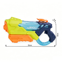 Pistolet à eau classique à pompe avec réservoir transparent pour une visualisation claire du niveau d'eau, jouet puissant pour enfants, idéal pour l'été et la piscine