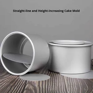 Molde para Pastel Chiffon <span class=keywords><strong>de</strong></span> Aluminio <span class=keywords><strong>de</strong></span> 4~8 Pulgadas con Fondo Desmontable, Revestimiento Anodizado Duro, Apto para Alimentos, Fondo Fijo Recto y Alto para Hornear - Product Image 2