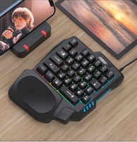Clavier de jeu mécanique USB filaire à une main pour e-sport avec éclairage arc-en-ciel pour gaucher - Vente en gros