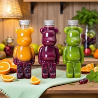Bouteilles de boisson en plastique PET cylindriques personnalisées pour soda, thé au lait, jus, tailles de 150 ml à 500 ml, bouchon à vis