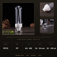 Botol Semprot Pompa Bawah Kabut Ultra Halus Menggunakan Setiap Tetesan Kemasan Kosmetik PETG Kosong
