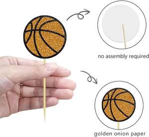 Décorations de cupcakes sur le thème du basketball pour garçons, idéales pour les baby showers et les anniversaires sportifs - Product Image 2