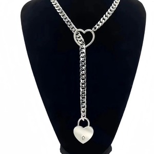 Bijoux de mode européens et américains, collier en acier titane géométrique, chaîne cubaine, simple, assorti à tout, style streetwear, unisexe - Product Image 3