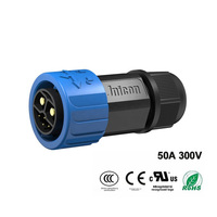 Connecteur étanche M23 autobloquant 2+1+5 pour batterie au lithium 50A, contacts en laiton plaqué or, boîtier PA ; Stockage d'énergie