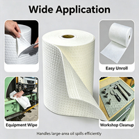 Rouleau absorbant d'huile en polypropylène 100% perforé 40cm*50m, déchirable facilement à 50cm, pour nettoyage d'urgence des déversements d'huile et de graisse