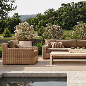 Conjunto <span class=keywords><strong>de</strong></span> Muebles <span class=keywords><strong>de</strong></span> Exterior <span class=keywords><strong>de</strong></span> Estilo Casual, con Estructura <span class=keywords><strong>de</strong></span> Aluminio Resistente, Sofá <span class=keywords><strong>de</strong></span> Ratán y <span class=keywords><strong>Mesa</strong></span> <span class=keywords><strong>de</strong></span> <span class=keywords><strong>Centro</strong></span> <span class=keywords><strong>de</strong></span> Madera <span class=keywords><strong>de</strong></span> Teca, Ideal para Villas y Hoteles - Product Image 1