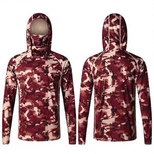 Sweat à capuche de pêche OEM à manches longues avec protection solaire et masque facial, maillot de pêche en sublimation, protection anti-UV à manches longues, vente en gros - Product Image 1
