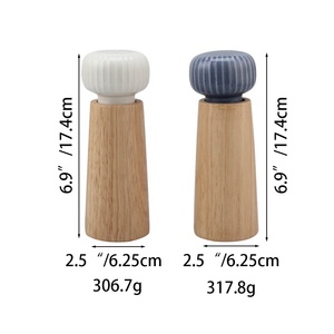ชุดเครื่องบดเกลือและพริกไทยหัวเซรามิกตัวไม้และหัวเซรามิก - Product Image 6