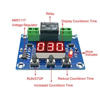 OEM延时模块数字直流12V定时开关1-999分钟倒计时定时器板断电记忆10A开发板XH-M663