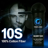 Poudre de fibres capillaires noires organiques pour le coiffage, logo personnalisé en usine, étiquette privée, fibres capillaires volumisantes