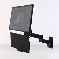 Nouveau support mural Meisonic T8-MA02KB VESA avec conduit de câbles, support d'écran rotatif, bras de plafond réglable pour moniteur jusqu'à 32 pouces