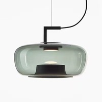 Lustre rond en verre LED moderne nordique, lampe de décoration créative pour la maison, le bureau, le restaurant, avec hauteur réglable, tailles moyennes