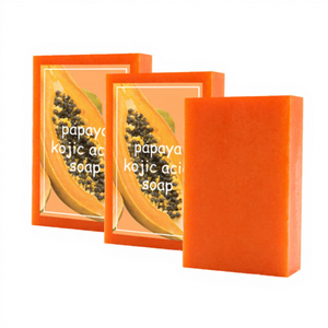Savon en barre à la papaye éclaircissant, végétalien, fait main, en gros, marque privée, 100g, hydratant, pour les détaillants - Product Image 1