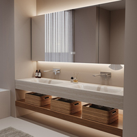 Ensembles de salle de bain en gros : Meubles-lavabos de luxe en bois avec vasque intégrée pour salle de bain