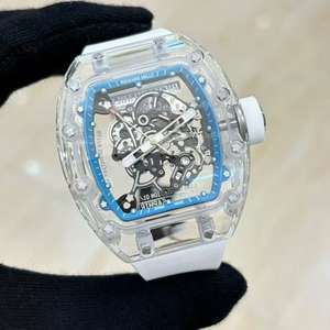 Relojes Deportivos Mecánicos de Diseño de Alta Calidad en Oferta con Caja de Cristal Azul - Product Image 3