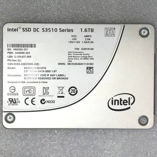 Intel SSDSC2BB016T6 DC S3510 Series 1.6TB Internal Server Metal 2.5-inch SATA III 6Gb/s Enterprise Solid State Drive
