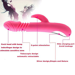 Vibrateur en silicone chauffant à 2 moteurs pour 7 vibrations et 3 modes d'étirement, jouet sexuel pour adultes, vibrateur pour femme - Product Image 4