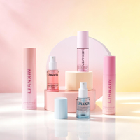 Vente en gros de flacons pulvérisateurs à brume fine sans air en PP rose dégradé de 15/20/30/50/80/100 ml, flacon pulvérisateur à visser pour voyage, flacon pompe pour lotion