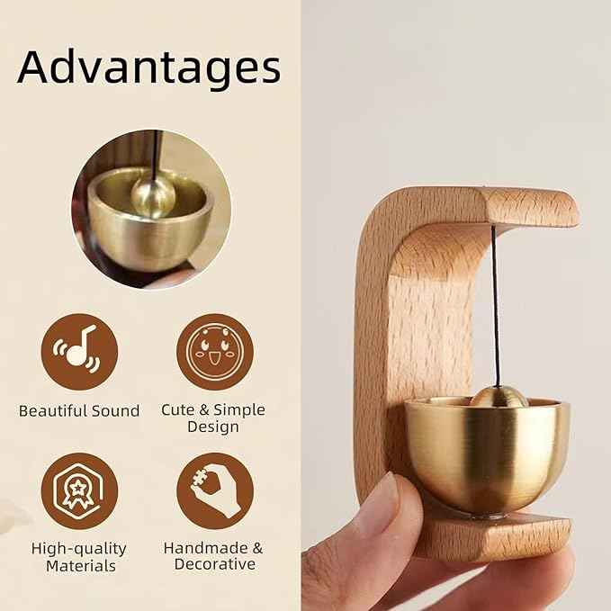 Solid Fridge Wooden Doorbell Aesthetic Magnetic Brass Wind Chimes Wireless Doorbell Entrance Door Bell Windchimes Home Decor