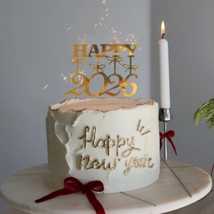 ของตกแต่งหน้าคัพเค้กทำจากอะคริลิคปีใหม่2026มีความสุข2026อุปกรณ์ตกแต่งหน้าเค้กสวัสดีปีใหม่ของวันส่งท้ายปีเก่าอุปกรณ์แต่งหน้าเค้กอุปกรณ์สำหรับงานปาร์ตี้ - Product Image 6