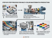 Granulés de masterbatch de couleur stabilisée de grade 35% pour boîtes de transport, anti-décoloration, pour le moulage par injection de plastique PP PE