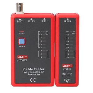 Probador de Cables UNI-T UT681C RJ45 RJ11 BNC con Entrada Coaxial, Transmisor y Receptor - Product Image 1