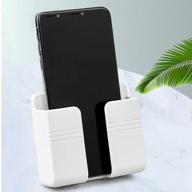 Wall Mount Phone Plug Holder Mobile Phone Charging Stand Air Conditioner TV Remote Control Storage Box Home Storage Holders Rack