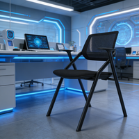 Chaise de bureau moderne pour salle de réunion, avec dossier en maille ergonomique, assise rembourrée, empilable, structure intégrée
