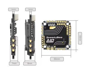Contrôleur de vol et ESC intégrés SpeedyBee F405 AIO V2 35A 40A 25.5x25.5mm 3-6S Dual BEC ICM42688 pour modèles d'avions - Product Image 6