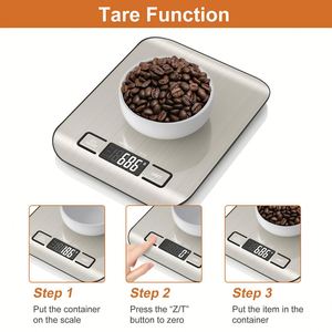 Báscula Digital de Cocina de Acero Inoxidable, Resistente al Agua, con Tapa, Funciona con Batería, 5 kg/1 g, Plateada/Dorada, Multi-Unitaria, CE, Venta al Por Mayor - Product Image 5