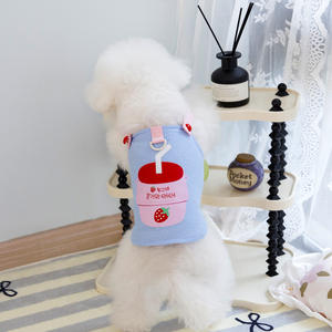 Gilet à Bretelles pour Chien Couleur Bonbon d'Été, Haut Sans Manches pour Animal de Compagnie avec Imprimé Pomme Mignon et Anneau en D - Product Image 4