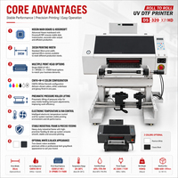 Impresora de Etiquetas UV DTF A3 de 30 cm, Impresión y Laminación de Rollo a Rollo Todo en Uno con Tablero HOSON