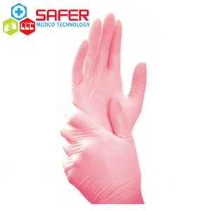 Gants de ménage jetables en nitrile rose personnalisés doux et légers avec fonction imperméable - Product Image 5