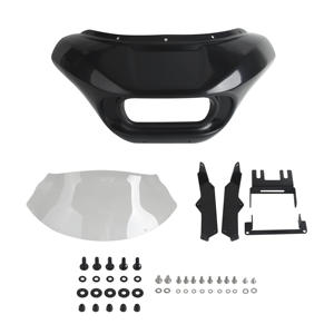 Carénage de phare Plug & Play pour <span class=keywords><strong>Harley</strong></span> Fat Bob M8 2018-2024 FXFB/FXFBS |   <span class=keywords><strong>Masque</strong></span> de style requin avec pare-brise de 9 pouces et kit de montage - Product Image 1