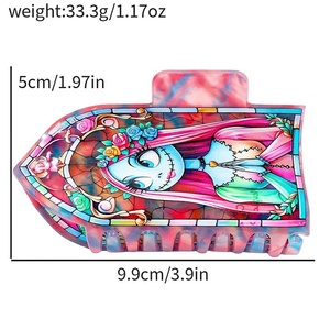Venta al por Mayor de Accesorios de Pelo con Forma de Garra de Esqueleto de Dibujos Animados de Halloween con Temática de Iglesia para Niños, de Acrílico Personalizado de 10 cm - Product Image 3