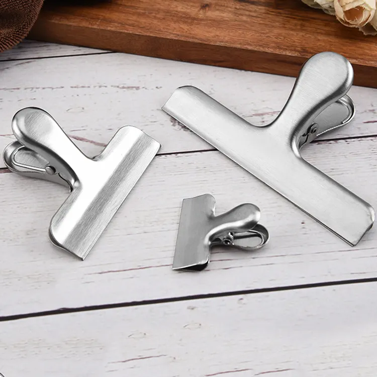 Hộ Gia Đình Di Động Thực Phẩm Snack Con Dấu Clip Thép Không Gỉ Cuốn Sách Thực Phẩm Clip Túi Niêm Phong Clip